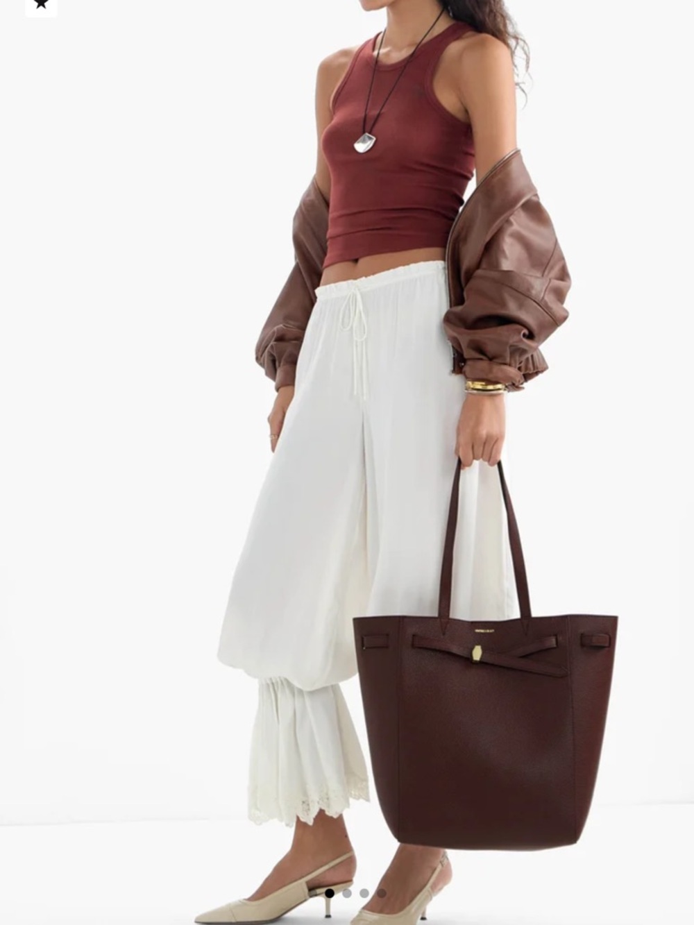 Veronica Beard Brown Dash Leather Tote - Picture 2 of 9